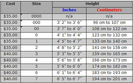 Eastbay Size Chart